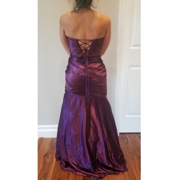 Purple Mermaid Prom Dress - Picture 2 of 4